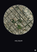 Affiche Abu Dhabi – Poster vue satellite | Gravura – Fond foncé