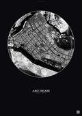 Affiche Abu Dhabi – Poster vue satellite | Gravura – Fond foncé
