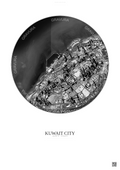 Affiche Kuwait City – Poster vue satellite | Gravura – Fond clair