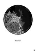 Affiche Muscat – Poster vue satellite | Gravura – Fond clair