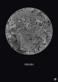 Affiche Ankara – Poster vue satellite | Gravura – Fond foncé
