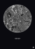 Affiche Ankara – Poster vue satellite | Gravura – Fond foncé