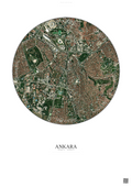 Affiche Ankara – Poster vue satellite | Gravura – Fond clair