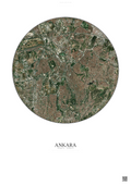 Affiche Ankara – Poster vue satellite | Gravura – Fond clair