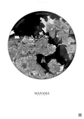 Affiche Manama – Poster vue satellite | Gravura – Fond clair