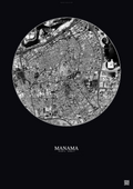 Affiche Manama – Poster vue satellite | Gravura – Fond foncé