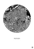 Affiche Manama – Poster vue satellite | Gravura – Fond clair
