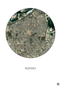 Affiche Manama – Poster vue satellite | Gravura – Fond clair