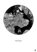 Affiche Manama – Poster vue satellite | Gravura – Fond clair