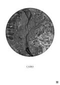 Affiche Cairo – Poster vue satellite | Gravura – Fond clair