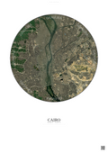 Affiche Cairo – Poster vue satellite | Gravura – Fond clair