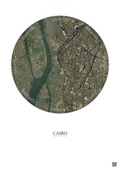 Affiche Cairo – Poster vue satellite | Gravura – Fond clair