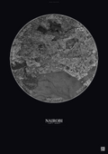 Affiche Nairobi – Poster vue satellite | Gravura – Fond foncé