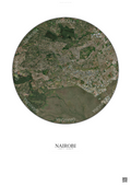 Affiche Nairobi – Poster vue satellite | Gravura – Fond clair