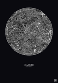 Affiche Nairobi – Poster vue satellite | Gravura – Fond foncé