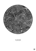 Affiche Nairobi – Poster vue satellite | Gravura – Fond clair