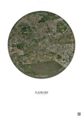Affiche Nairobi – Poster vue satellite | Gravura – Fond clair
