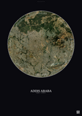 Affiche Addis Ababa – Poster vue satellite | Gravura – Fond foncé