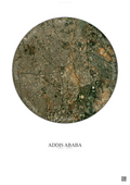 Affiche Addis Ababa – Poster vue satellite | Gravura – Fond clair