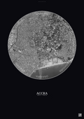 Affiche Accra – Poster vue satellite | Gravura – Fond foncé