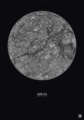 Affiche Abuja – Poster vue satellite | Gravura – Fond foncé