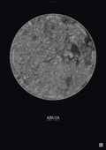 Affiche Abuja – Poster vue satellite | Gravura – Fond foncé