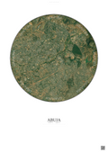 Affiche Abuja – Poster vue satellite | Gravura – Fond clair