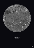 Affiche Kinshasa – Poster vue satellite | Gravura – Fond foncé