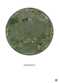Affiche Kinshasa – Poster vue satellite | Gravura – Fond clair