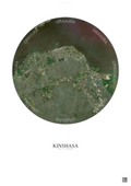 Affiche Kinshasa – Poster vue satellite | Gravura – Fond clair
