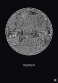 Affiche Khartoum – Poster vue satellite | Gravura – Fond foncé