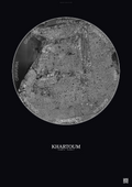 Affiche Khartoum – Poster vue satellite | Gravura – Fond foncé