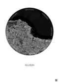 Affiche Algiers – Poster vue satellite | Gravura – Fond clair