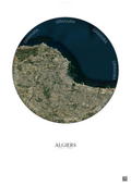 Affiche Algiers – Poster vue satellite | Gravura – Fond clair