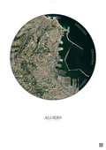 Affiche Algiers – Poster vue satellite | Gravura – Fond clair