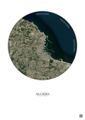 Affiche Algiers – Poster vue satellite | Gravura – Fond clair