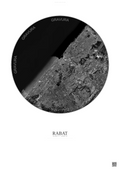 Affiche Rabat – Poster vue satellite | Gravura – Fond clair