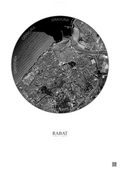 Affiche Rabat – Poster vue satellite | Gravura – Fond clair