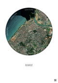 Affiche Rabat – Poster vue satellite | Gravura – Fond clair