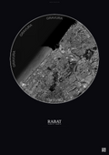 Affiche Rabat – Poster vue satellite | Gravura – Fond foncé