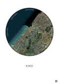 Affiche Rabat – Poster vue satellite | Gravura – Fond clair