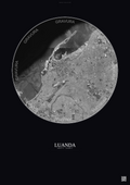Affiche Luanda – Poster vue satellite | Gravura – Fond foncé