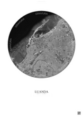 Affiche Luanda – Poster vue satellite | Gravura – Fond clair
