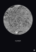 Affiche Luanda – Poster vue satellite | Gravura – Fond foncé