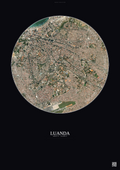 Affiche Luanda – Poster vue satellite | Gravura – Fond foncé