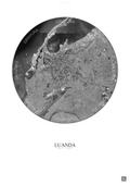 Affiche Luanda – Poster vue satellite | Gravura – Fond clair