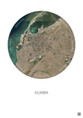Affiche Luanda – Poster vue satellite | Gravura – Fond clair