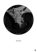 Affiche Dakar – Poster vue satellite | Gravura – Fond clair