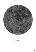 Affiche Kampala – Poster vue satellite | Gravura – Fond clair