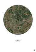 Affiche Kampala – Poster vue satellite | Gravura – Fond clair